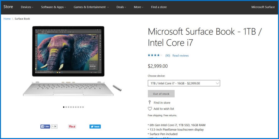 Microsoft может выпустить еще один вариант Surface Book стоимостью 2999$